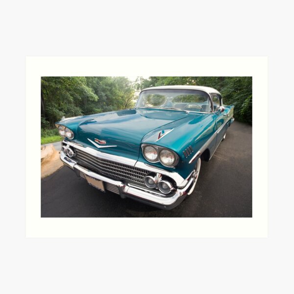 1958 Teal Chevrolet Impala Art Print