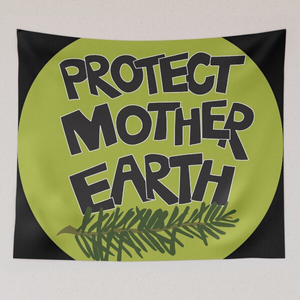 Item preview, Protect Mother Earth Illustrated Text Badge Climate Ambassadors designed and sold by AngelDawnDesign.