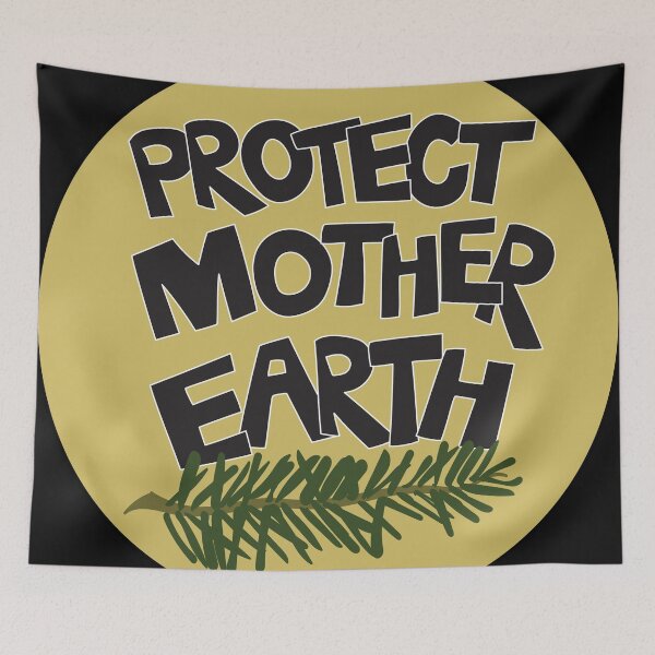 Item preview, Protect Mother Earth Illustrated Text Badge Climate Ambassadors designed and sold by AngelDawnDesign.