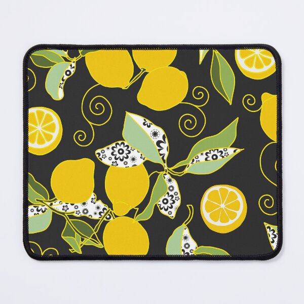Item preview, Luscious Yellow Lemons with Black Background designed and sold by MausieDesigns.