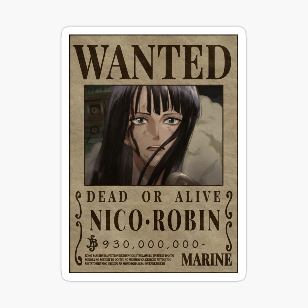 Nico Robin Wanted Bounty Poster Devil Child