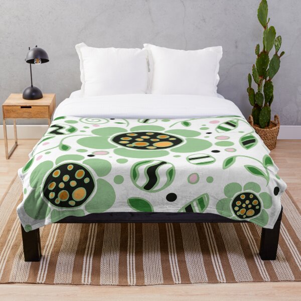 Item preview, Mod Green Floral Pattern Mint Green designed and sold by MausieDesigns.