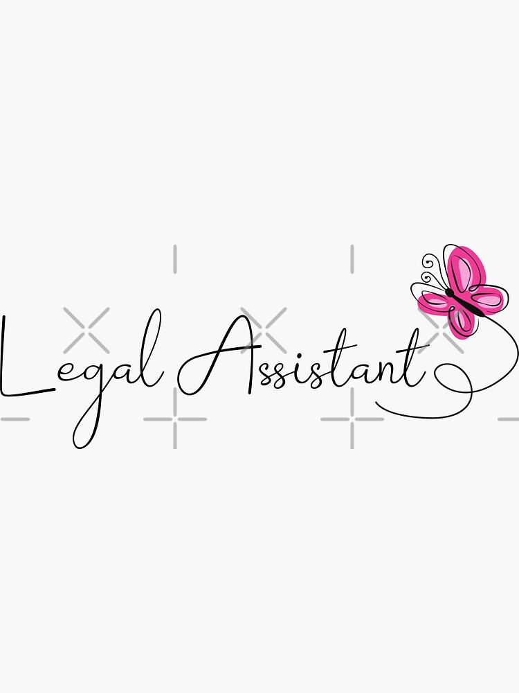 "Legal Assistant with Pink Butterfly" Sticker for Sale by JourneyMade