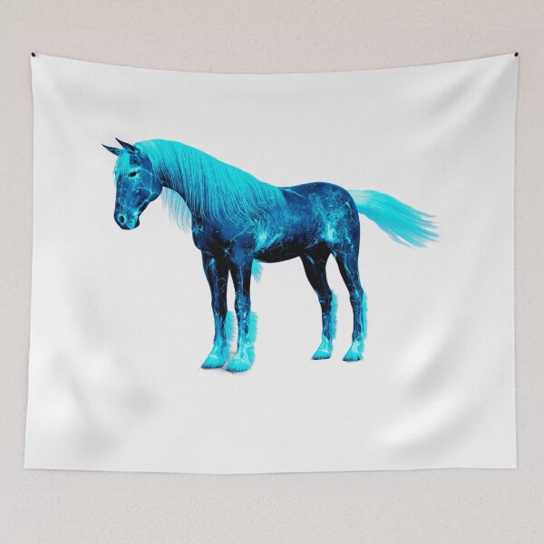 Item preview, Turquoise Neon Fire Horse design, Animals style designed and sold by Dven-Clothes.