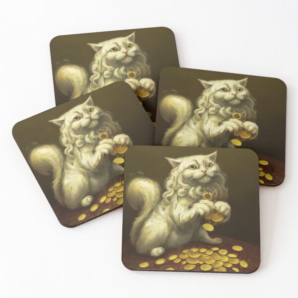 Item preview, Marley the Cat, counting coins (Baroque) designed and sold by thecatandkettle.