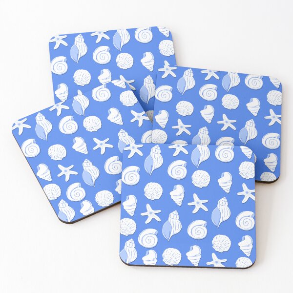 Item preview, Blue & White Seashells Pattern designed and sold by neon-memories.