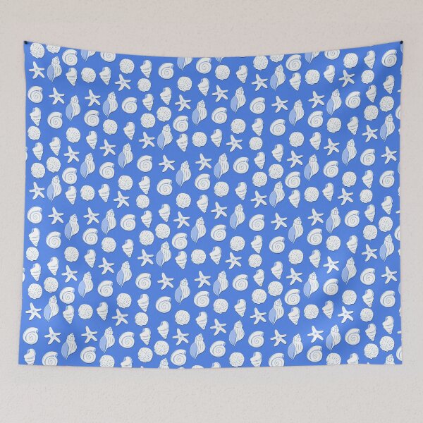 Item preview, Blue & White Seashells Pattern designed and sold by neon-memories.