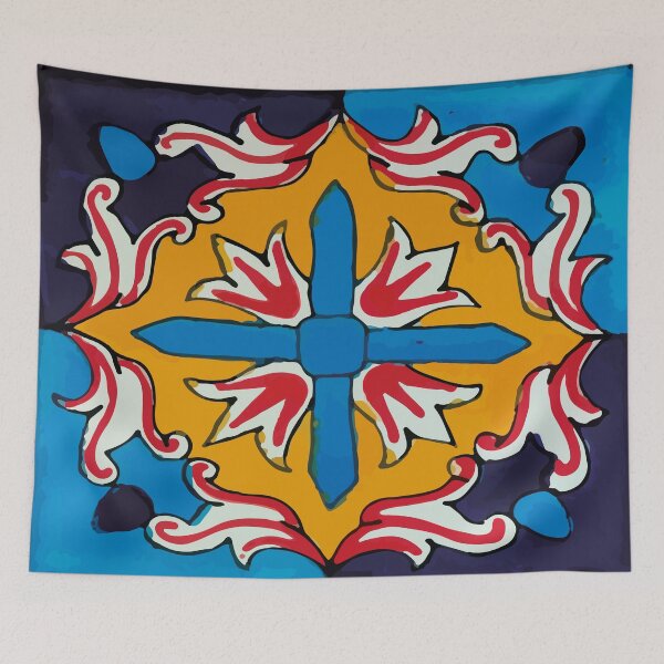 Item preview, Abstract mexican talavera tile rustic ceramic azulejo designed and sold by T-Mex.