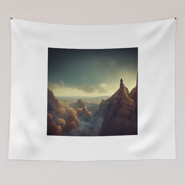 Item preview, Contemplation on the Mountainside | AI Generated Art designed and sold by WillowridgeRKR.