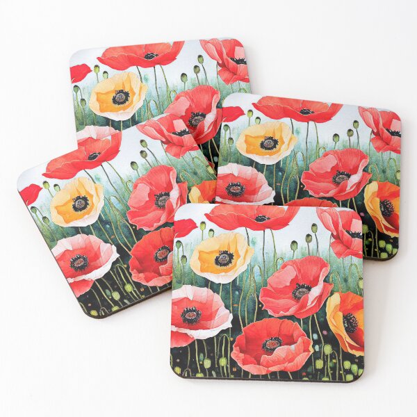 Item preview, Poppy watercolour print designed and sold by ThePurpleMelon.