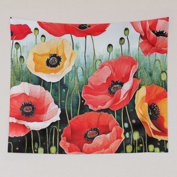 Item preview, Poppy watercolour print designed and sold by ThePurpleMelon.