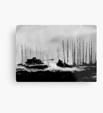 Tiger I battling T-34 tanks (Grey version) Metal Print