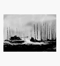 Tiger I battling T-34 tanks (Grey version) Photographic Print
