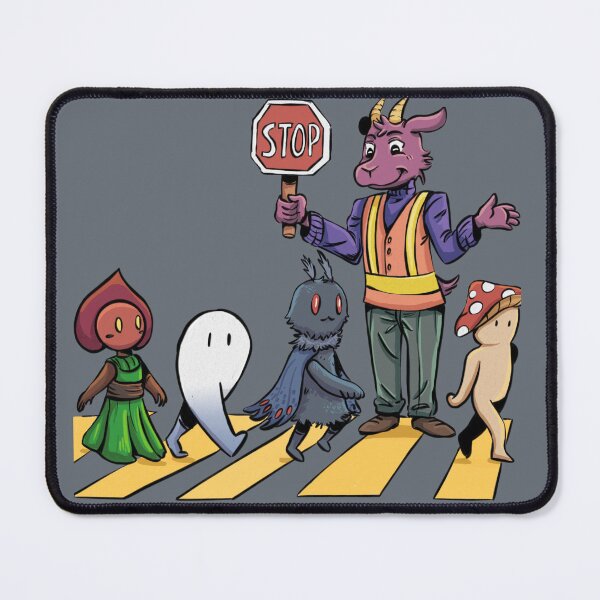 Item preview, Goatman Crossing Guard with walking Cryptids designed and sold by YazminCityArts.