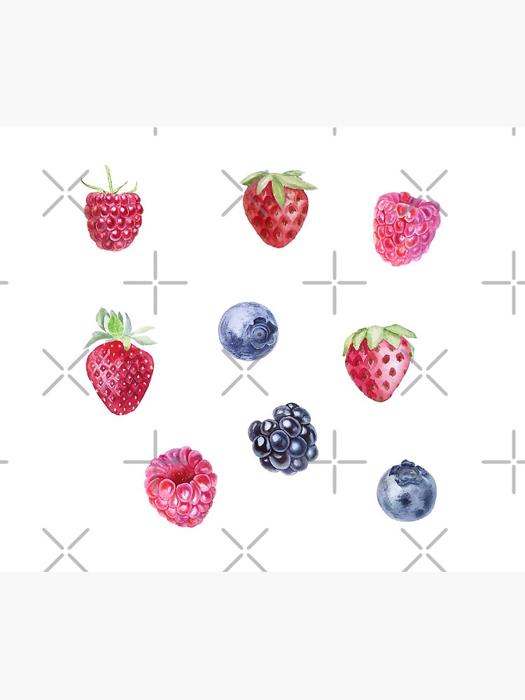 Thumbnail 5 von 5, Mauspad, Aquarell gemischte Beeren designt und verkauft von silviaol.