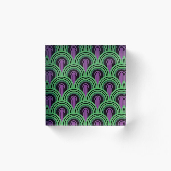 Overlook Hotel Carpet from The Shining: Purple/Green Acrylic Block