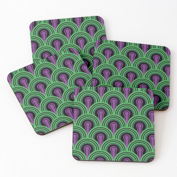 Overlook Hotel Carpet from The Shining: Purple/Green Coasters (Set of 4)