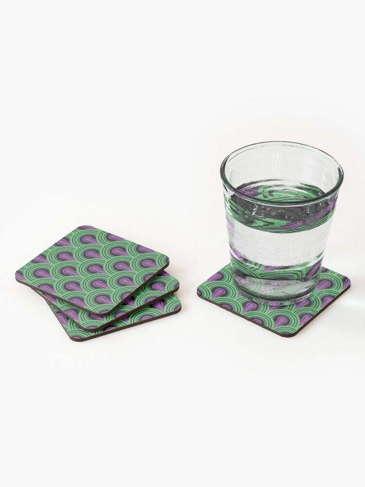 Alternate view of Overlook Hotel Carpet from The Shining: Purple/Green Coasters (Set of 4)