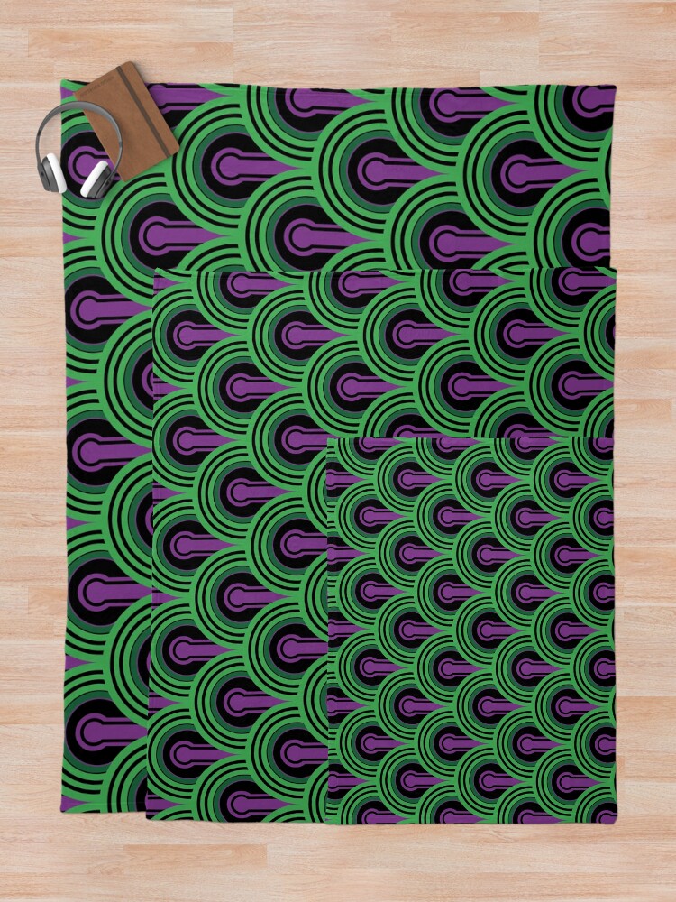 Alternate view of Overlook Hotel Carpet from The Shining: Purple/Green Throw Blanket