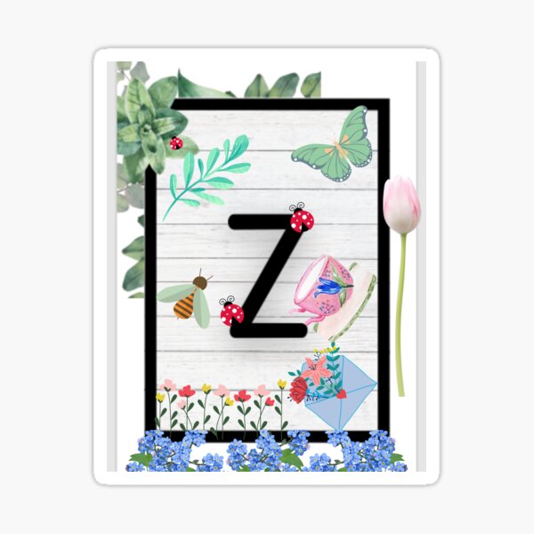 Z Botanical Monogram Detailed Peony Decal Sticker Sticker For Sale By Johnwick Redbubble