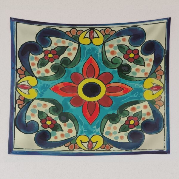 Item preview, Colorful flower bouquet mexican tile floral pattern designed and sold by T-Mex.