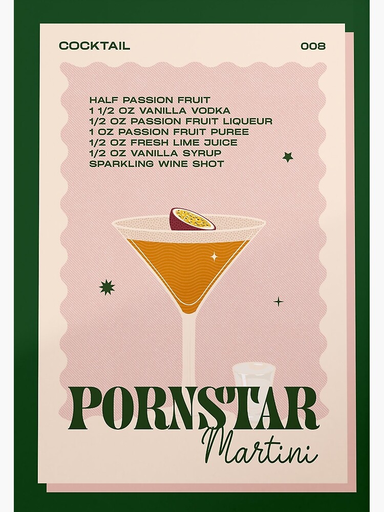 Disover Pornstar Martini Darka Green Cocktail 008 Premium Matte Vertical Poster