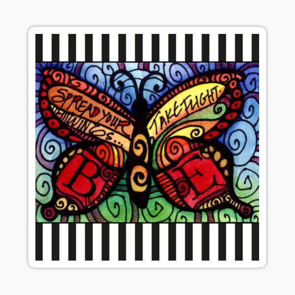 Spread Your Wings Inspirational Butterfly Sticker