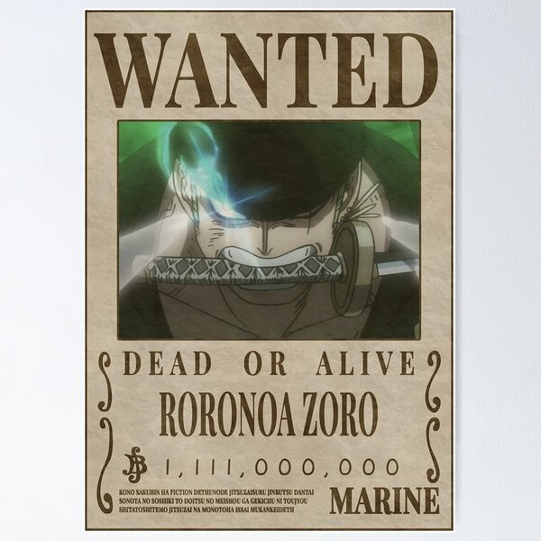 Zoro Bounty Wanted Poster One Piece Jigsaw Puzzle by Anime One Piece -  Pixels