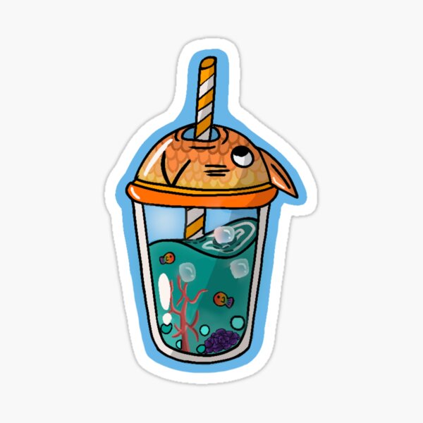 "Fish Boba Tea" Sticker for Sale by LottieDraws Redbubble