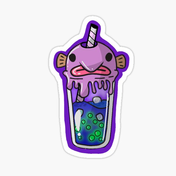 "Blob Fish Boba Tea" Sticker for Sale by LottieDraws Redbubble
