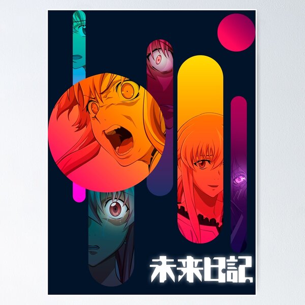 Mirai Nikki The Future Diary Anime Poster for Room Aesthetics Decorative  Picture Print Wall Art Canvas Posters Gifts 12x18inch(30x45cm) Frame-Style