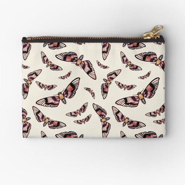 Watercolor Moth Pattern Zipper Pouch