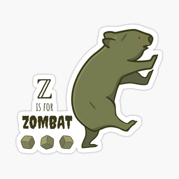 Vista previa del artículo con la obra «Z es para Zombat», diseñado y vendido por hkerkering123.