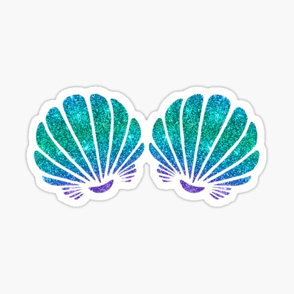 Mermaid Sea Shell Bra Costume Halloween Design Sticker for Sale