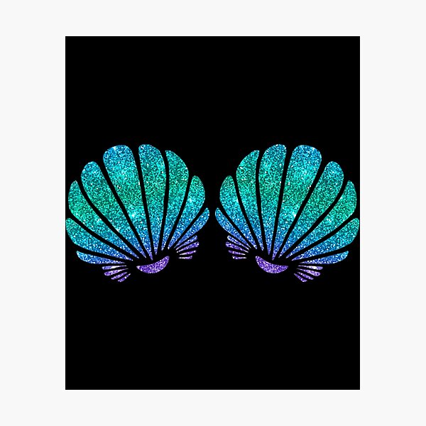 MERMAID SHELL BRA SHIRT,SVG Photographic Print for Sale by
