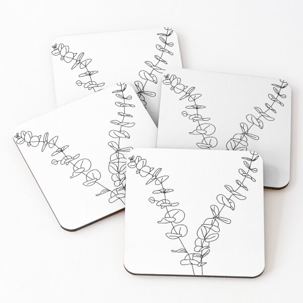 Item preview, Double Eucalyptus Branch Line Art designed and sold by Geobloomdesigns.