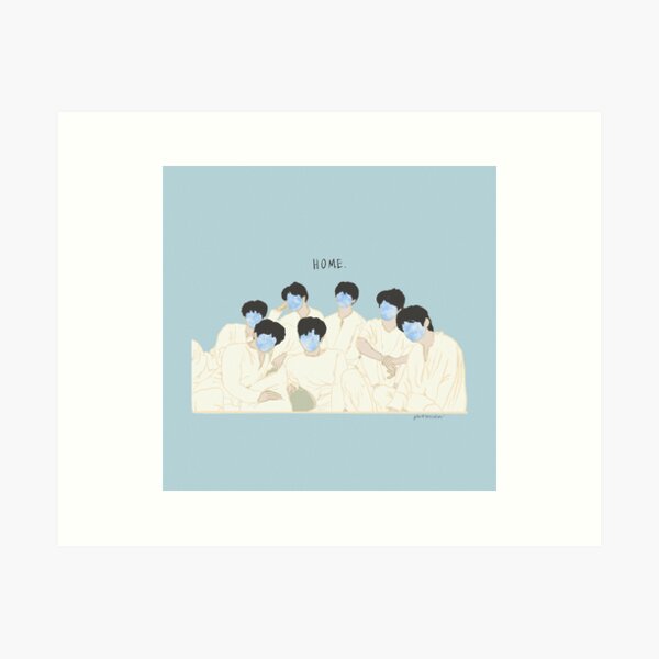 BTS OT7 We Are Bulletproof Watercolor Art Print K-pop Gift 