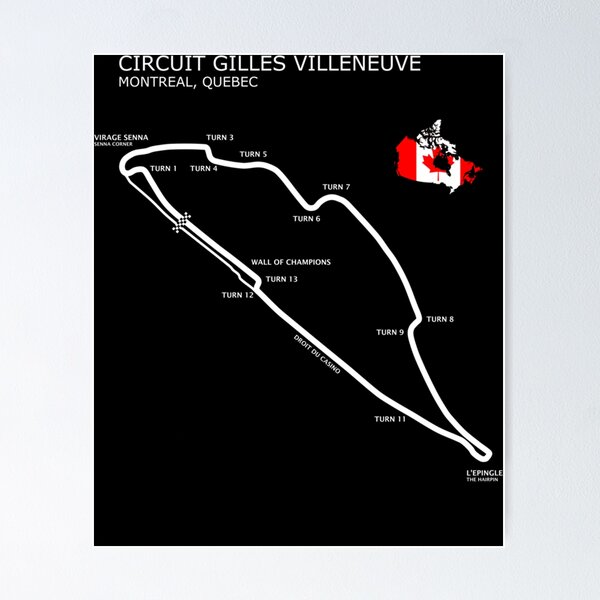 Poster « Grand Prix Du Canada 2022 - Formule 1 - F1 - Formule 1 F1 Formule 1 Circuit Gilles Villeneuve %c3%a0 Montr%c3%a9al Par Lastclickstudio