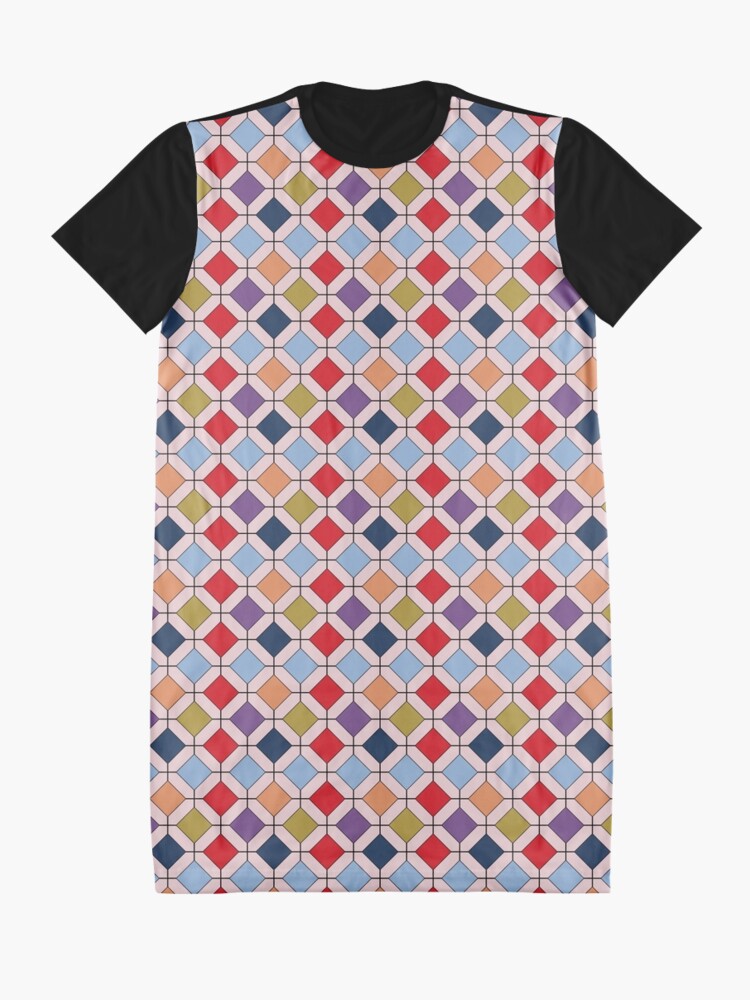 Alternate view of Trendy Autumn Fall Fashion Color Palette Geometric Pattern Graphic T-Shirt Dress