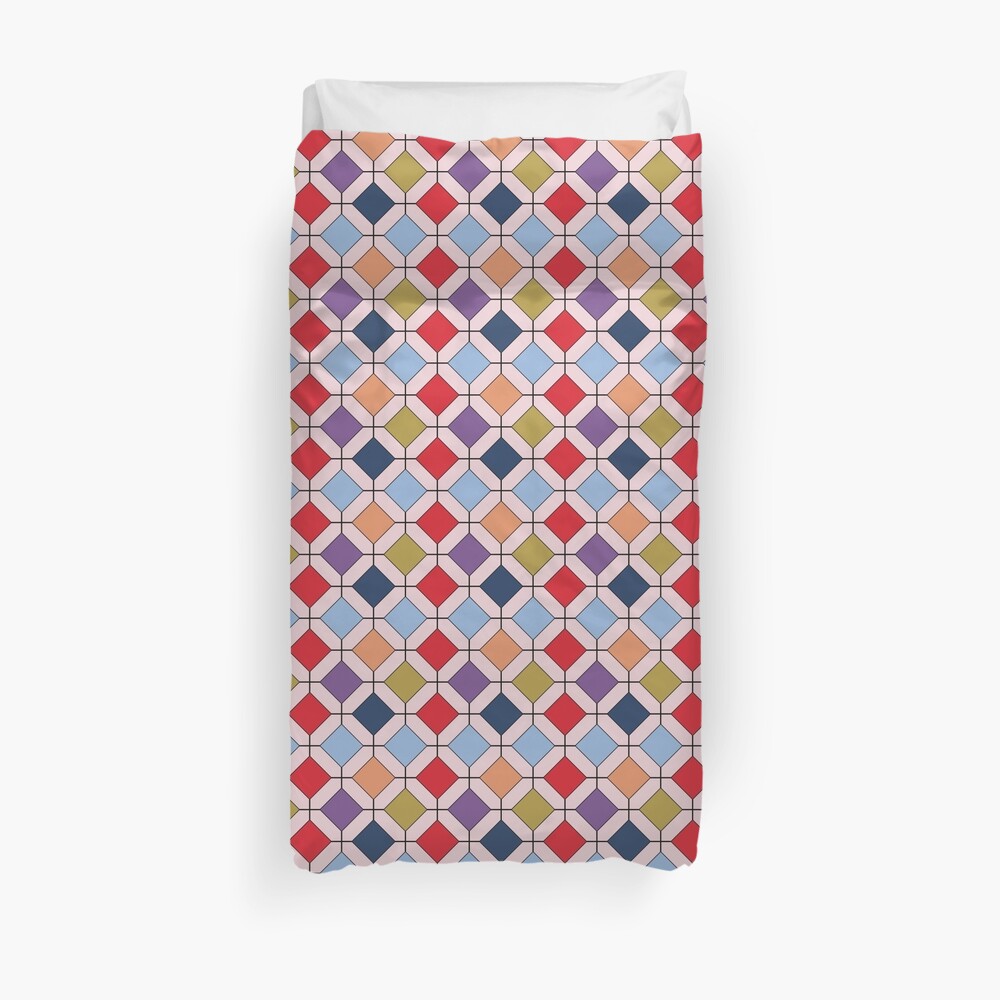 Trendy Autumn Fall Fashion Color Palette Geometric Pattern Duvet Cover