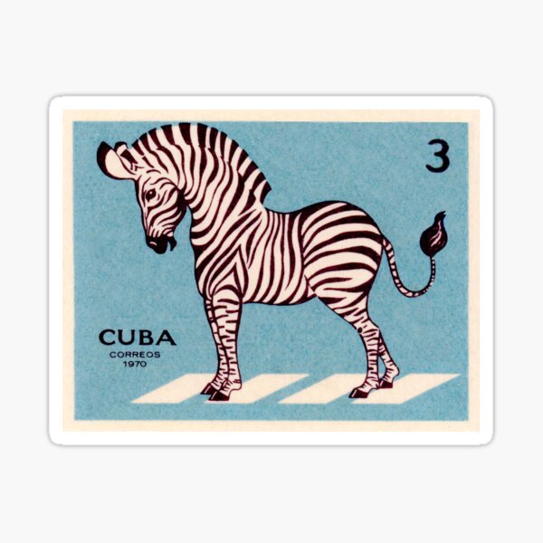Item preview, Vintage 1970 Cuba Zebra Postage Stamp designed and sold by retrographics.