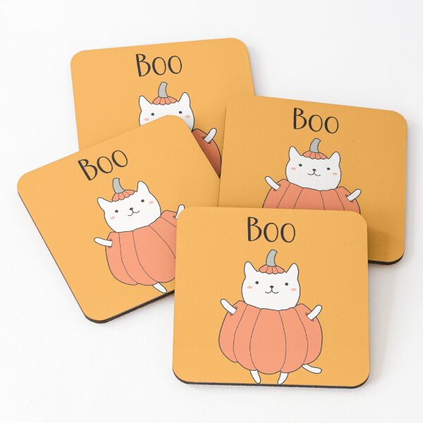 Item preview, Halloween Cat and Pumpkin.  Boo. designed and sold by hardscuffle.