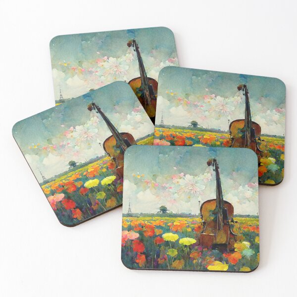 Item preview, Impressionist Style Cello in a Field of Flowers designed and sold by ThePurpleMelon.