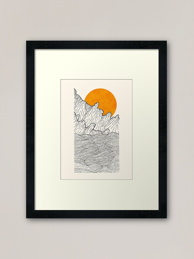 Alternate view of The great sun over the sea cliffs Framed Art Print