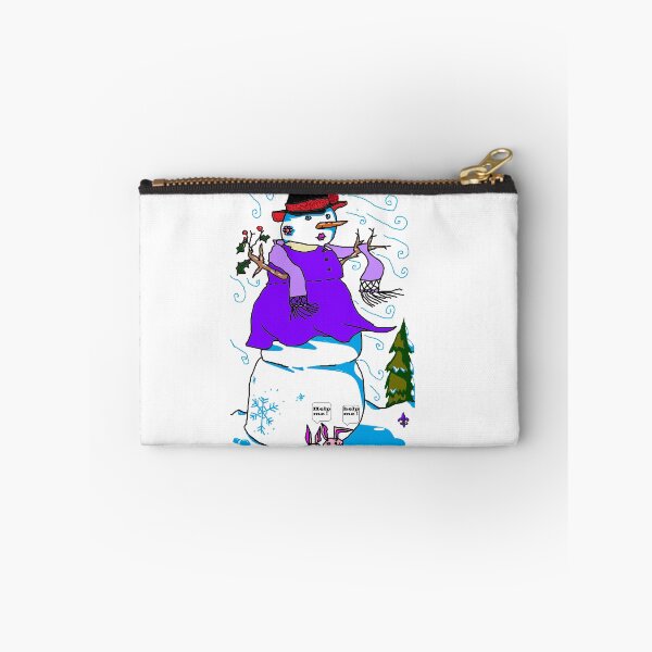 Item preview, Snowman or Snow Lady with the "Help Me" Bunny Shoes designed and sold by judy snyder.