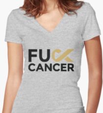 Fuck Cancer Campaign Women's Fitted V-Neck T-Shirt