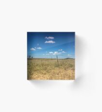 Golden Grass and Blue Skies Acrylic Block