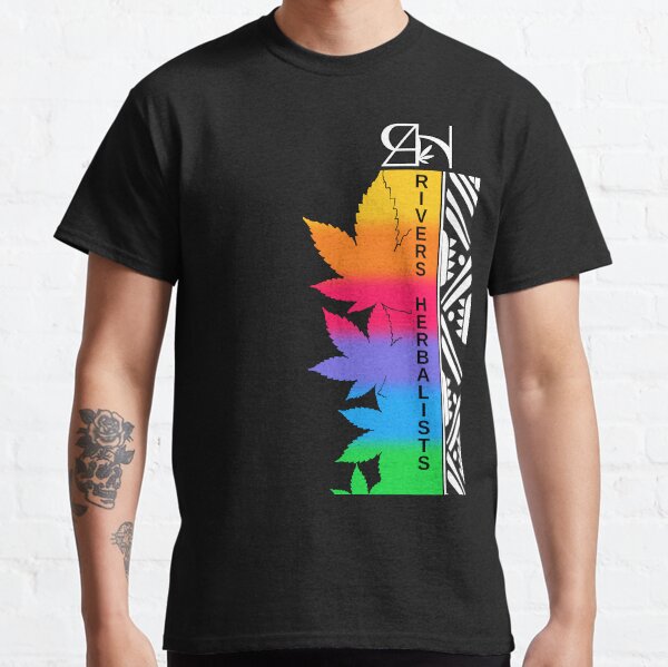 Rivers Herbalists Rainbow Pot Leaf Tribal Tops Classic T-Shirt