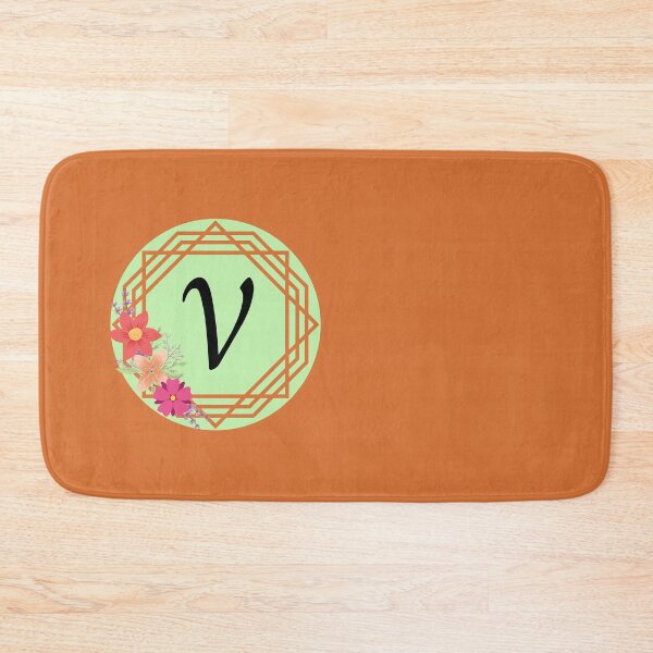 Item preview, Floral Geometric Upper Case Letter V Monogram designed and sold by MGonline.