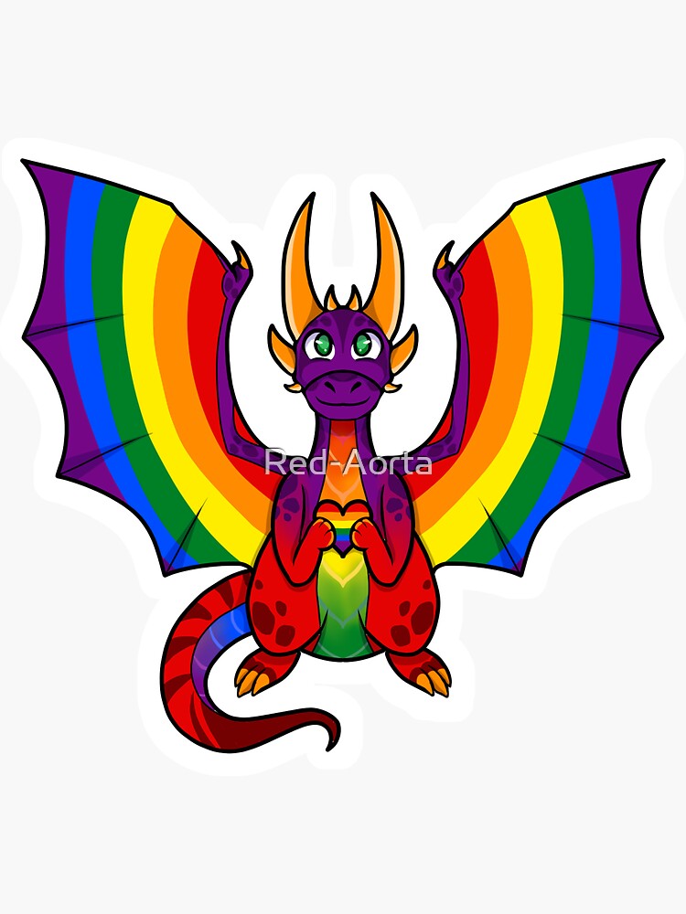 Rainbow Pride Dragon Sticker For Sale By Red Aorta Redbubble